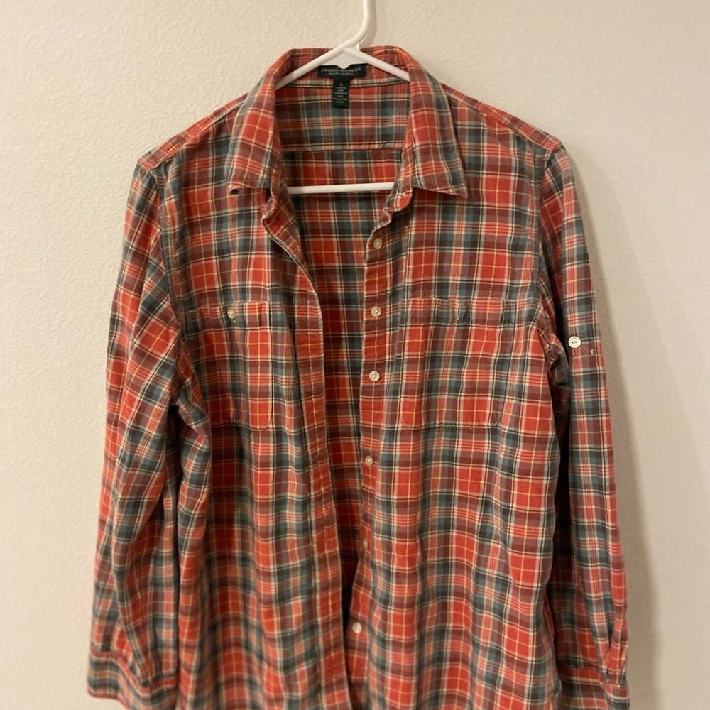 Ralph Lauren Red and Green Checkered Button-Down cotton shirt